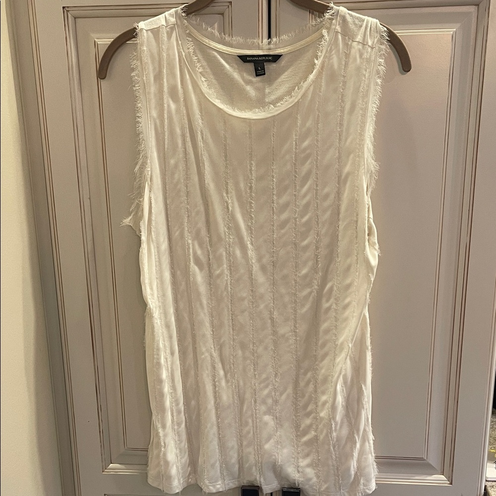 Banana Republic Cream Textured Tank Top